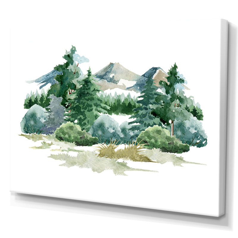 Scène de forêt naturelle avec clairière de brousse et herbe - peinture sur toile, H 40 po x l 60 po x P 1,5 po, Toile tendue