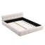 Lit tapissier élégant avec motif en damier-117550369