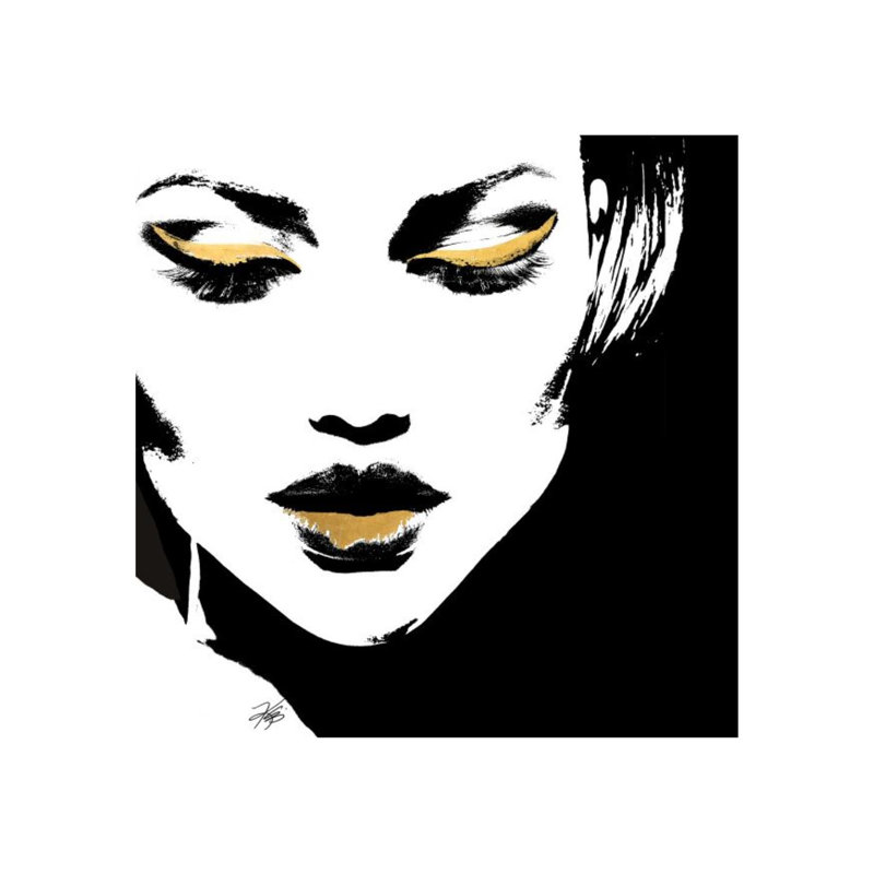 Glam Rock VII Painting by Kelli Ellis, Gilded Gold and Silver, 36" H x 36" W