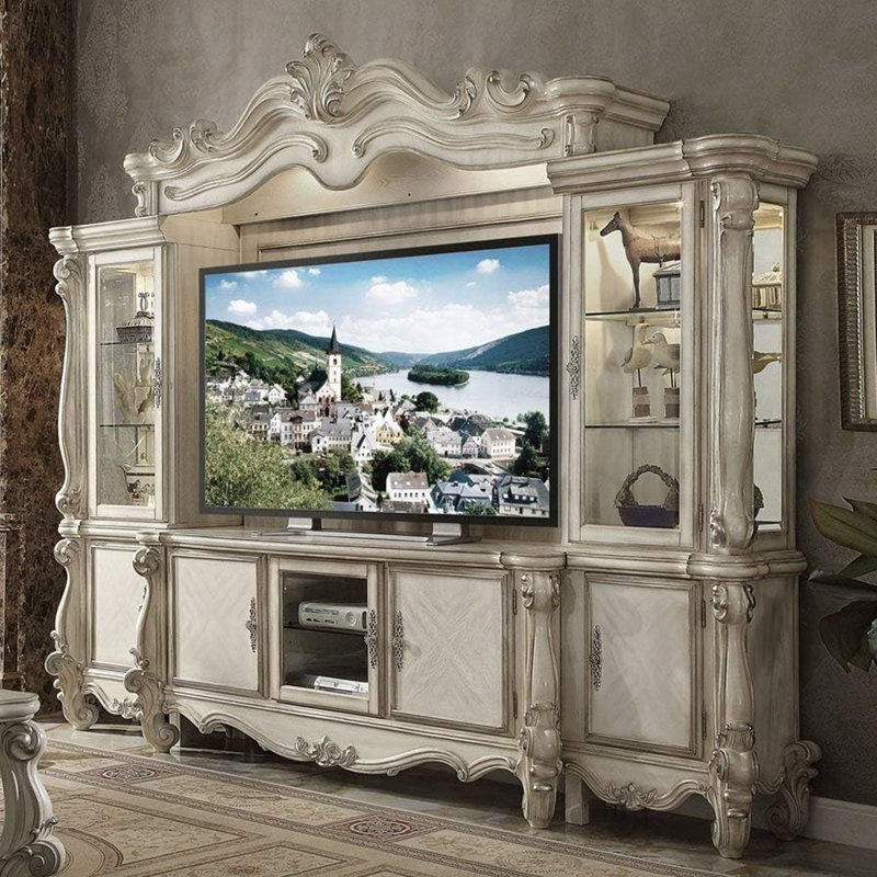Meuble télé en bois avec 3 portes, Blanc