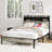 Full size Wood Platform Bed Frame with Storage, 2 USB Ports, No Box Spring Needed, Noise-Free Design, Antique Gray Finish-116262380