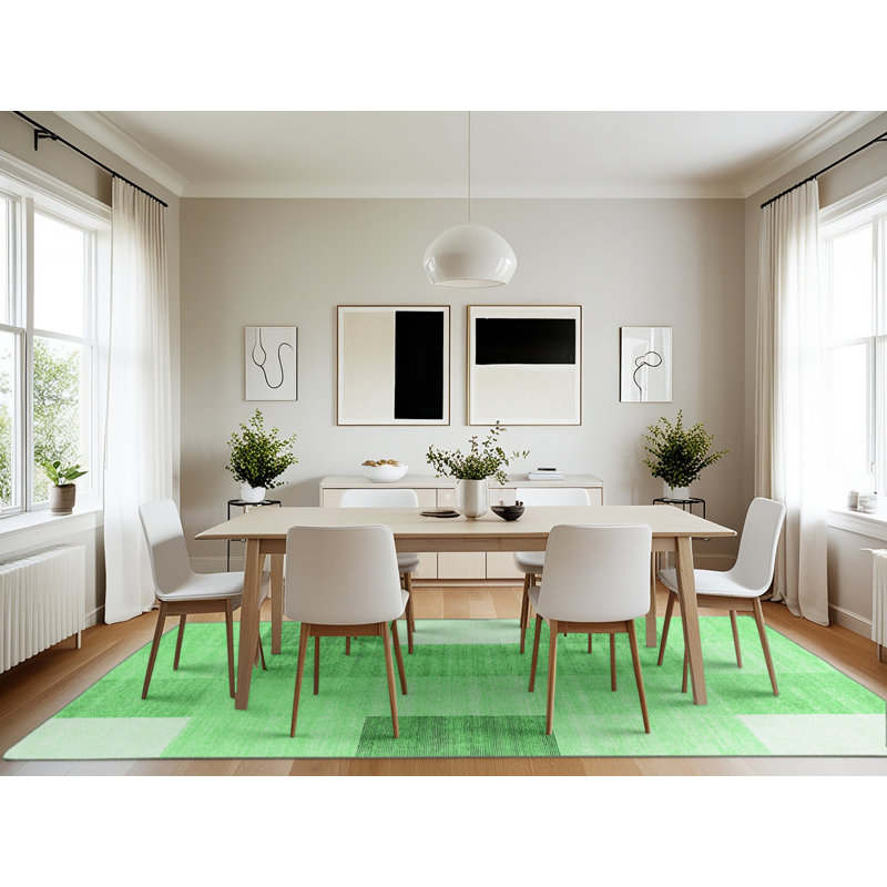Washable Checkered Indoor Rug, Rectangle 7' x 10'