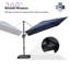 Parasol carré en porte-à-faux 9 pi bleu marine, sans base-936943768