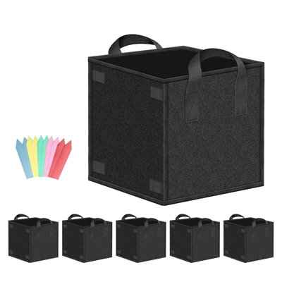iPower 5-Pack Grow Bags Heavy Duty Thickened Nonwoven Aeration Fabric Pots with Handles, Cloth Pots for Plants, Vegetable, Flower, Tomato Potato