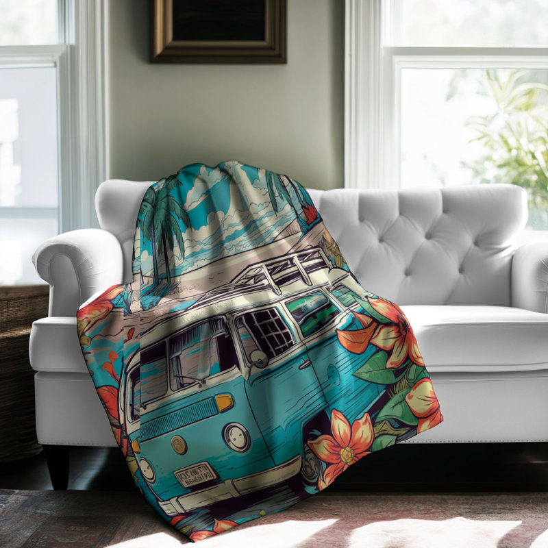 Assortiment tropical - couverture sherpa de qualité supérieure 1 pièce, L 60 po x L 80 po