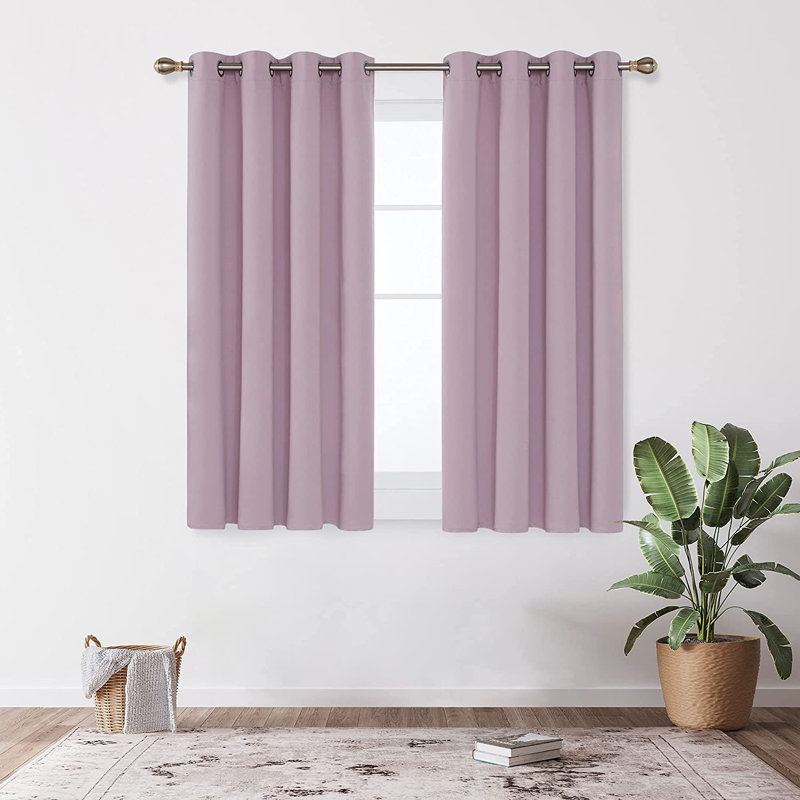 Makua Room Darkening Curtain Pair, 52" W x 63" L, Lavender Pink