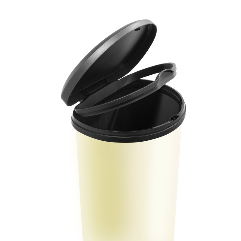 Deco Resin 40 Litre Touch Top Waste Bin, Ivory