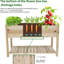 Lit pour plante surélevé en bois massif avec pieds et tablette de rangement pour jardin surélevé 48,5 x 30 x 24