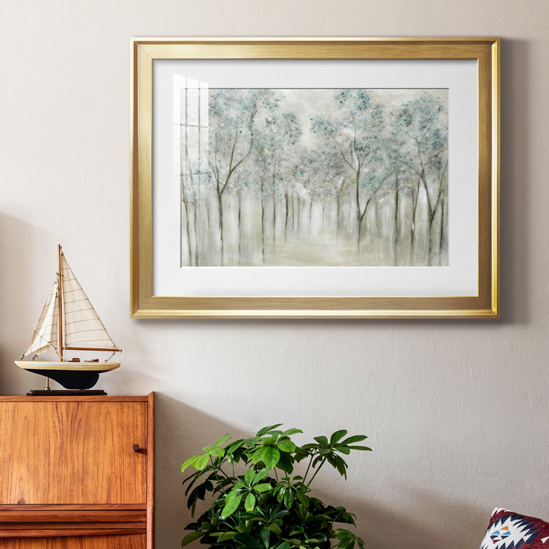 «Neutral Spring» - peinture encadrée, H 26,5 po x l 36,5 po x P 1,5 po, Papier avec cadre doré