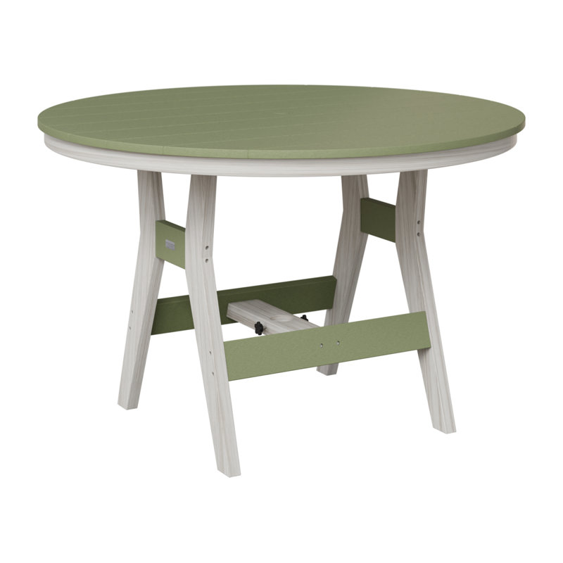 Table de salle à manger ronde 48 po Berlin Gardens Harbor, Sauge, Coquille de mer, 30,37 po H x 48 po L x 48 po P