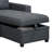 Linen-Like Fabric Upholstered Sectional With Storage Space In Charcoal