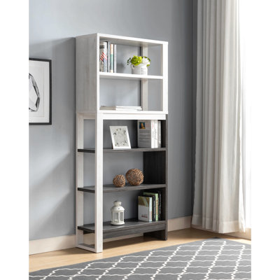 5-Tier Home Display Cabinet, Two-Toned Freestanding Bookcase