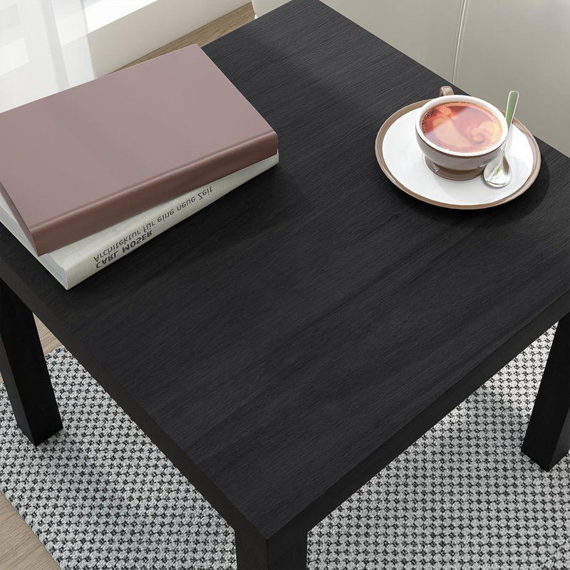 Table de bout petite table carrée, table basse moderne, 19,7 po, Noir, noir, noir, noir