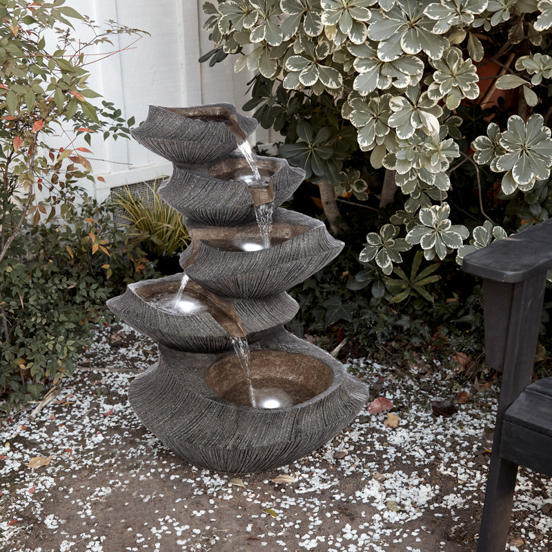 Analayah Outdoor Weather Resistant Floor Fountain with Light