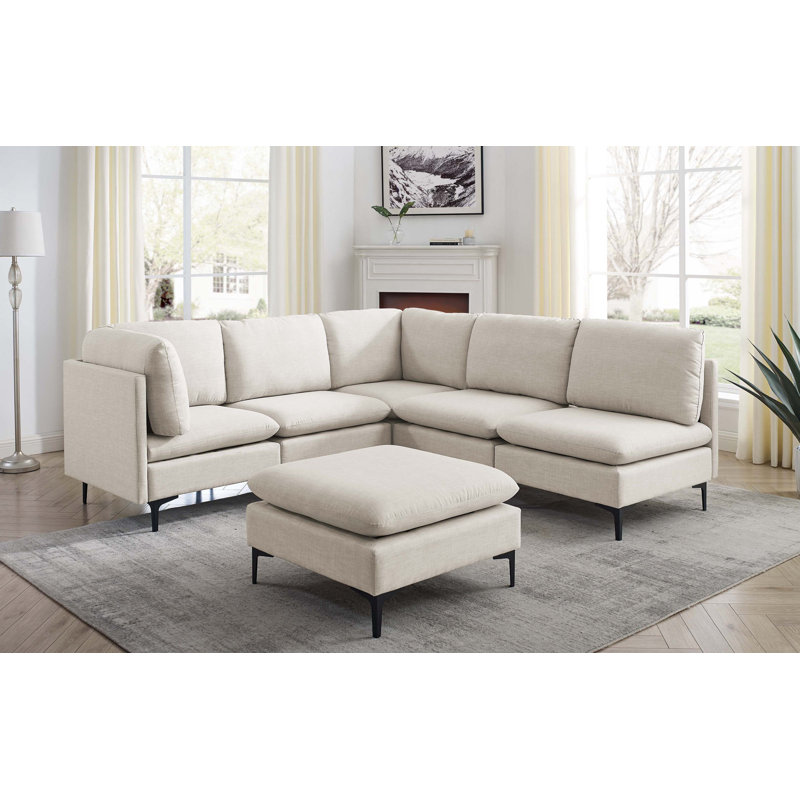 Linen Modular Sectional Sofa with Easy Assembly and Custom Configuration