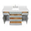 Meuble-lavabo simple 60 po avec plateau en quartz blanc Abbate-85363981