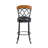 1Pc Pub Height Swivel Chair Faux Leather Upholstered Black Metal Frame Dining Furniture
