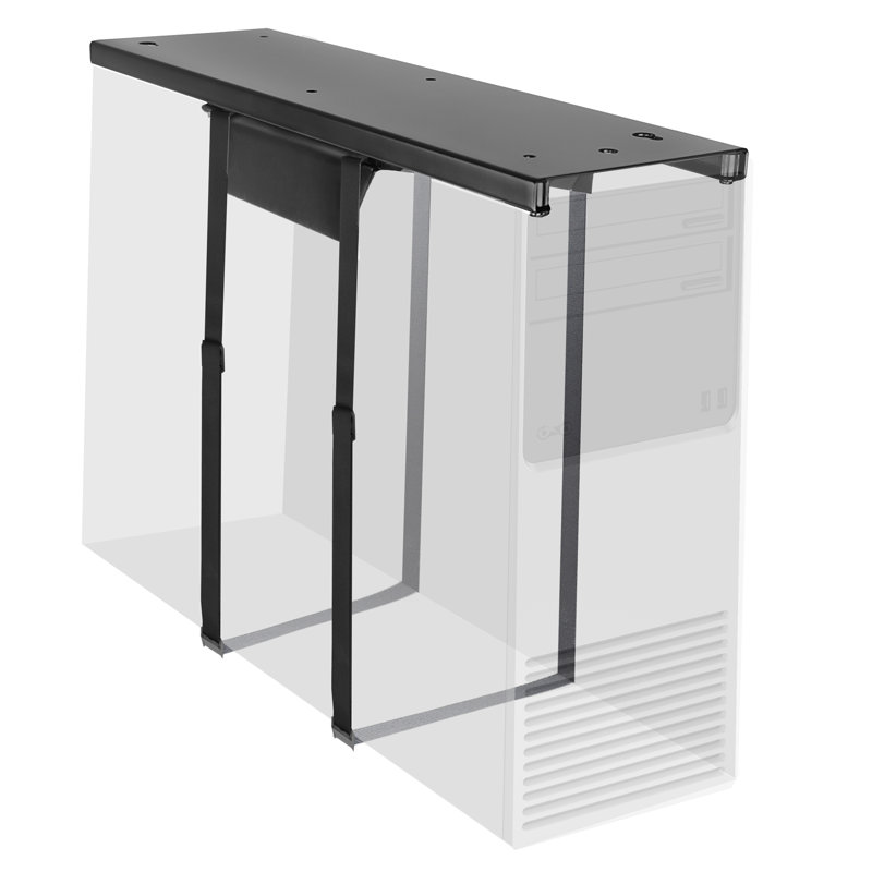 Mount-It! Under Desk CPU Mount with Adjustable Straps, Computer Tower Holder with Sliding Track