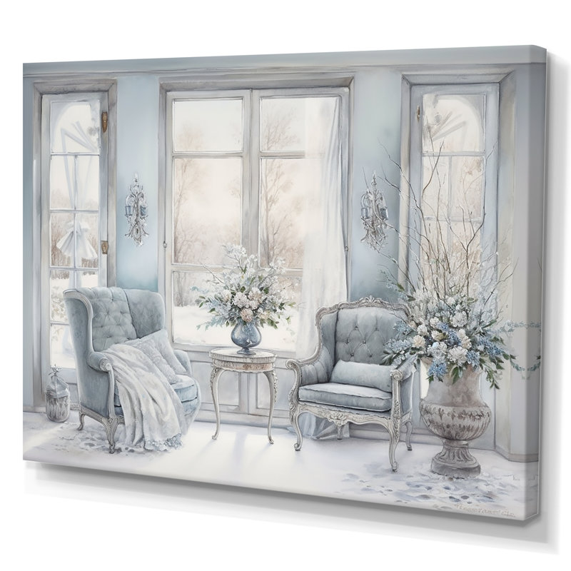 Fenêtres «Winter», impression sur toile scandinave, Toile tendue, H 12 po x l 20 po
