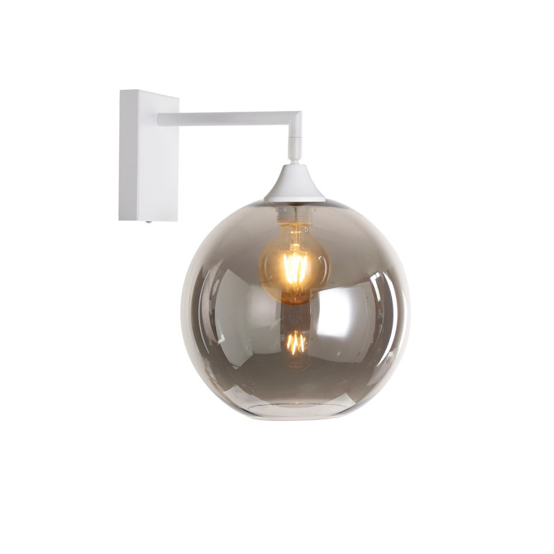 Bonview Iron Armed Sconce, White, Smoke