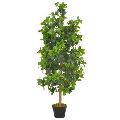 120cm Faux Laurel Tree in Wood Pot