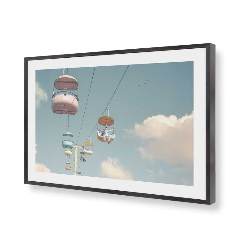 «Pastel Sky Ride Over Clouds», reproduction d'art, H 12,25 po x l 15,25 po, Cadre de coin ouvert en zinc patiné