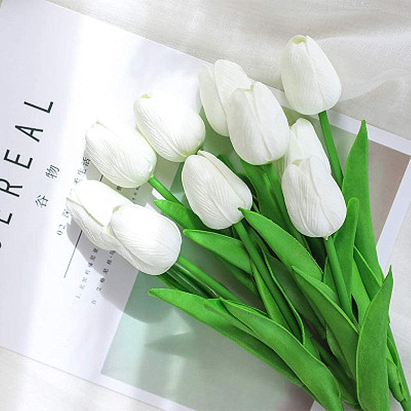 Tiges de tulipes, Blanc