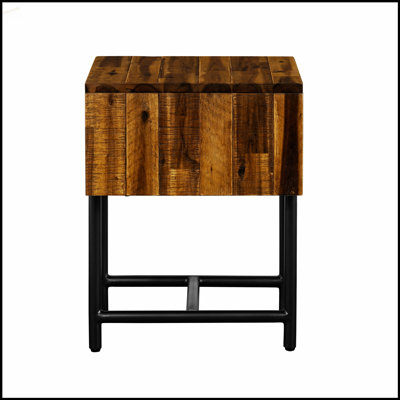 Table de chevet à tiroir simple en acacia rustique Cusco, durable et élégante pour les chambres modernes, peu encombrante et facile à entretenir.
