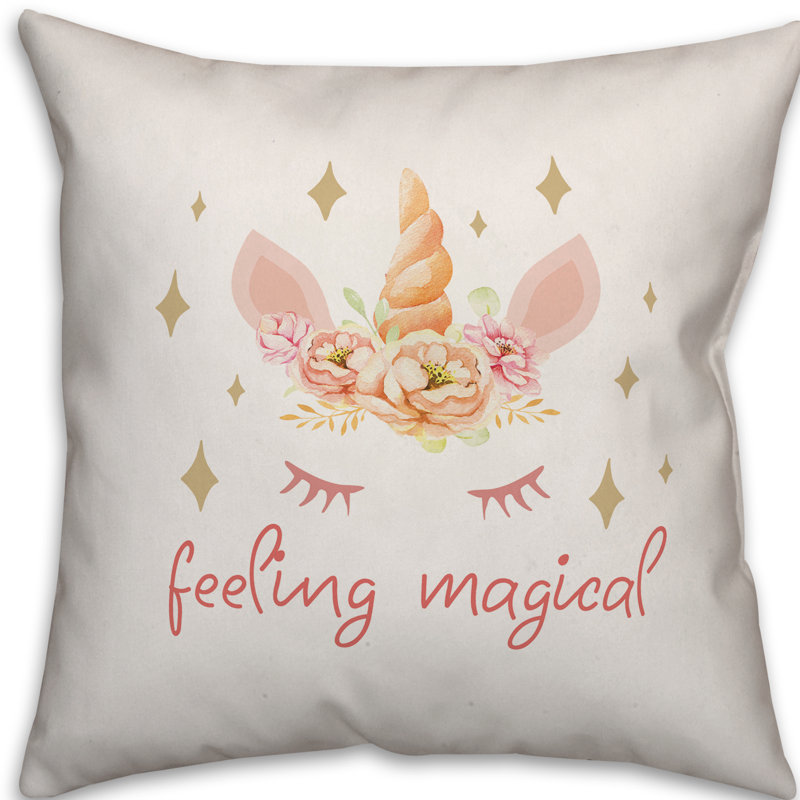  Coussin décoratif intérieur / extérieur Feeling Magical Unicorn, Pas de bourre