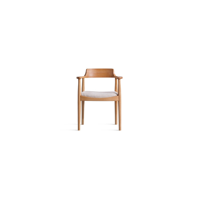 Modern Scandinavian Chair, 100% Beech Wood, Teddy Fabric, 24.4 x 31.5 x 17.3 inches | Natural Color | Stylish and Durable Design for Living Room, Office, or Dining Area | Perfect Blend of Comfort and Aesthetics