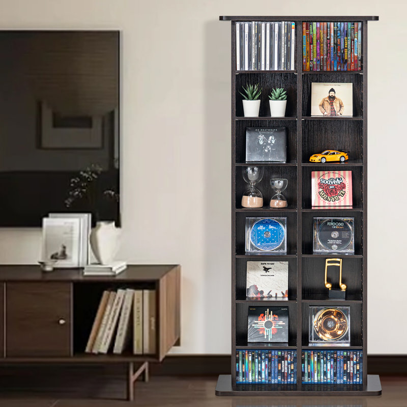 Wood 12.7cm H Media Shelves, Brown