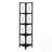 Modern 4-Tier Corner Etagere Bookcase with Laminate Shelves and Stylish X-Design Metal Frame for Space-Saving Storage-1699509918