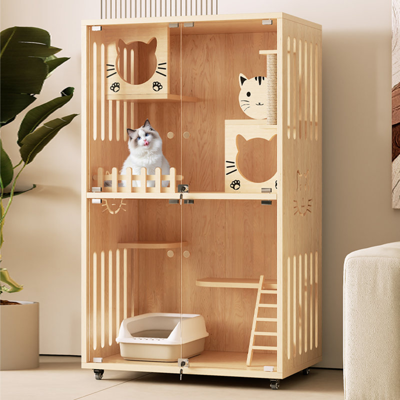 Maison pour chat confortable et écologique en bois massif
