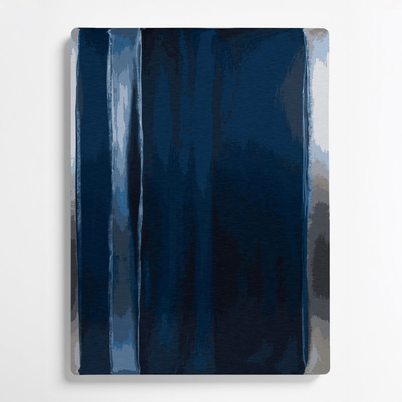 Art mural abstrait en métal bleu 19, H 16 po x l 20 po