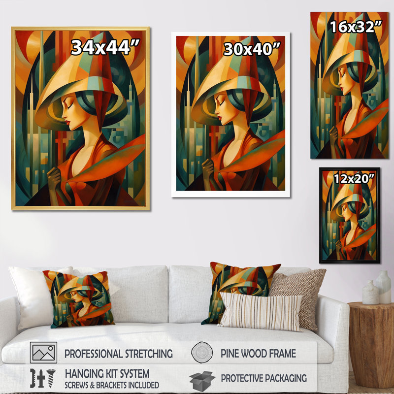 Impression sur toile profilée «I» sur toile, Cadre naturel flottant, H 32 po x l 16 po x P 1 po