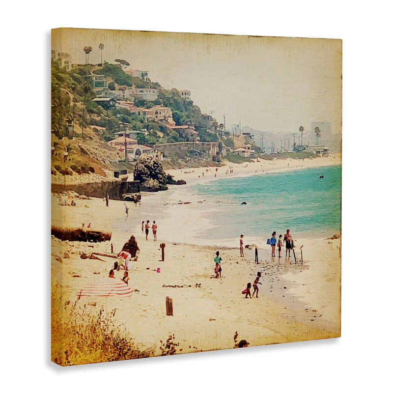 Toile rétro «Summer Beach Day», conception par Marina Drasnin, H 30 po x l 30 po