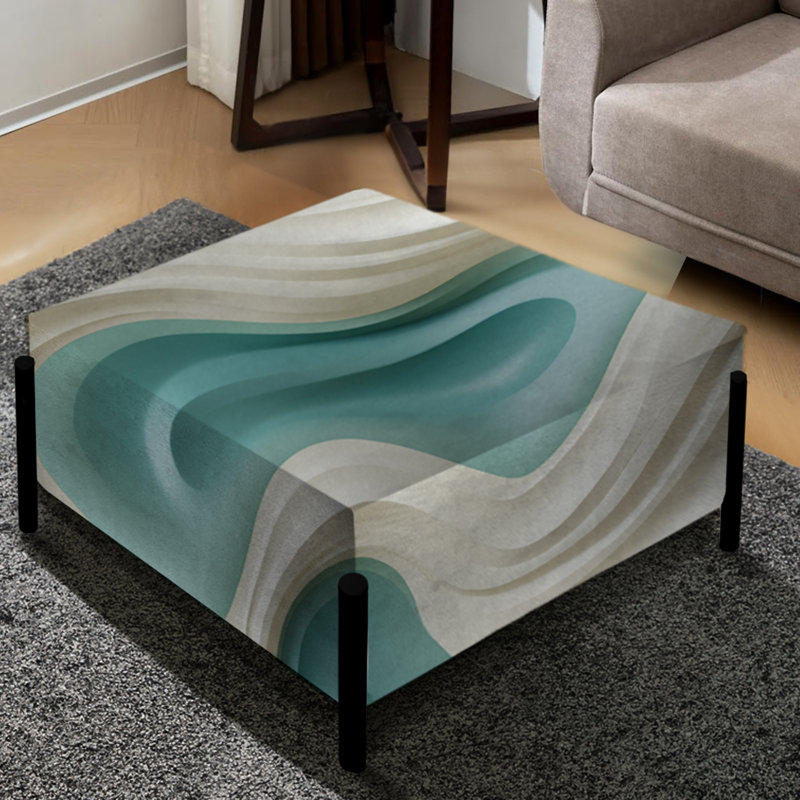 Sculptural Elegance - Grand repose-pieds carré abstrait