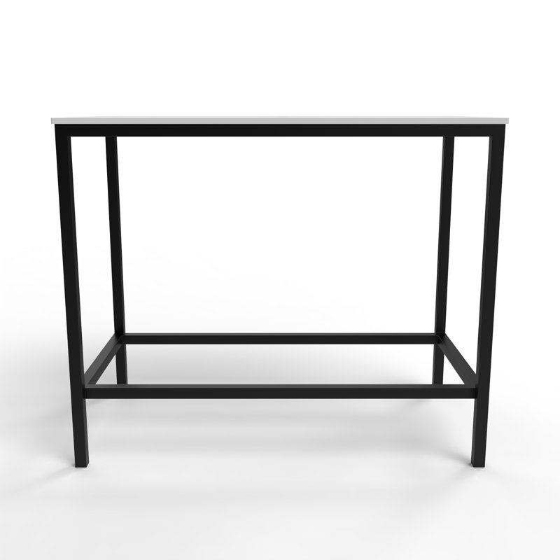 Rectangular Metal Console Sink Set with Glass Vessel Sink and Solid Surface Top - Luminous Collection, White/Black