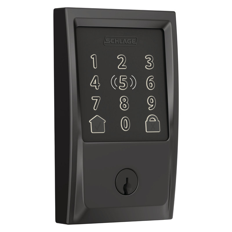 Encode Plus Smart Wifi Deadbolt With Century Trim, Matte Black