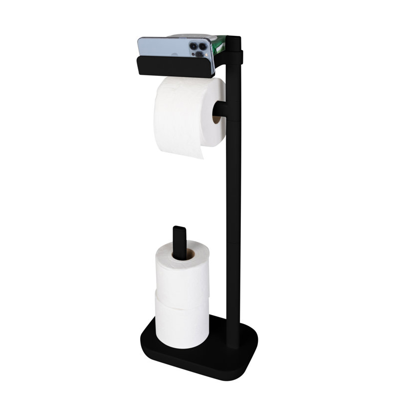Porte-papier hygiénique sur pied, Noir