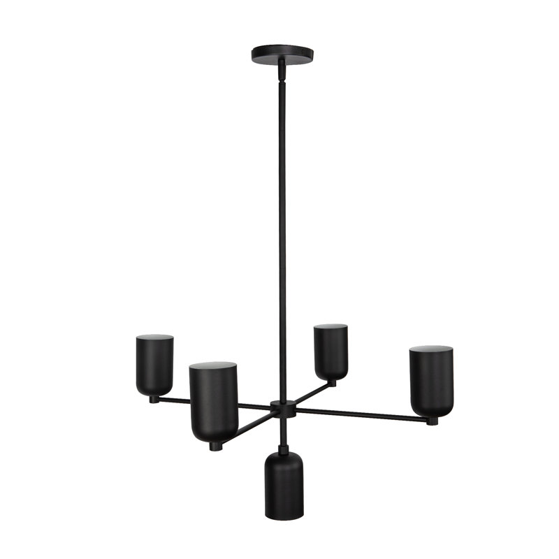 Lustre à 5 lumières Nola, Noir mat, Métal noir mat