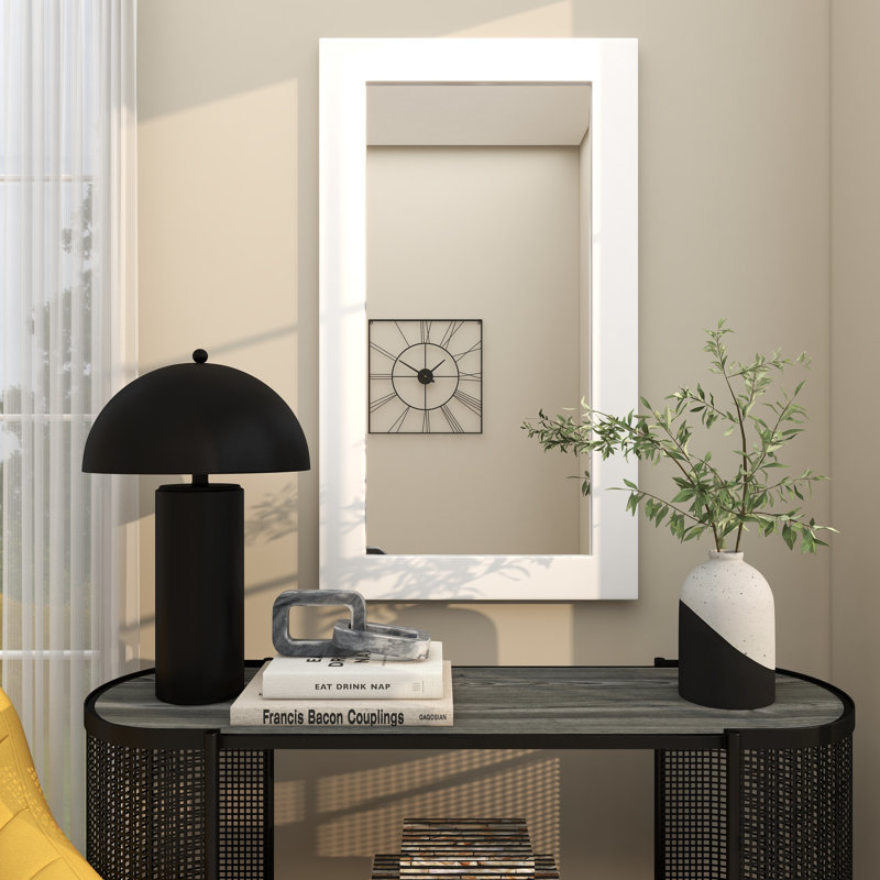 Miroir mural, 42 po x 24 po, Blanc