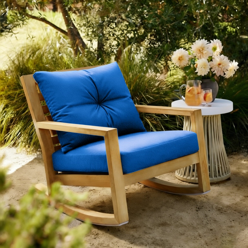 Outdoor Seat Cushion Set  24"W X 24"D X 4"T Waterproof & Fade Resistant Patio Furniture Cushions With Removable Zipper Cover, High-Resilience Foam For Chair Sofa Couch,Navy Blue