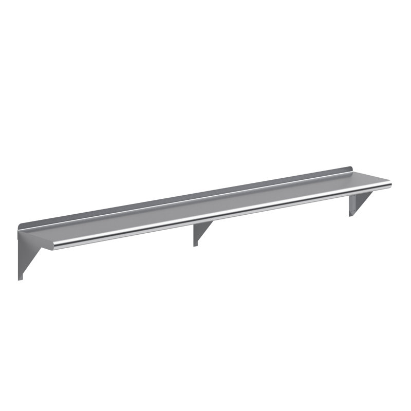 Tablette murale en acier inoxydable, H 9 po x l 72 po x P 10 po