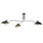 Plafonnier réglable en fer noir à 3 lampes