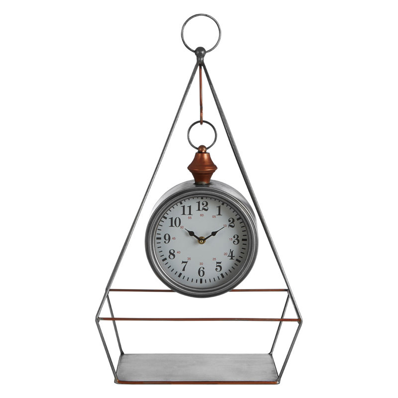 Metal Mechanical Tabletop Clock in Silver