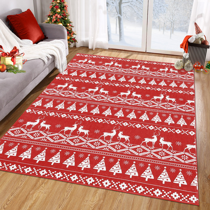 Tapis décoratif de Noël pour salle à manger, Rectangulaire 3 pi x 5 pi