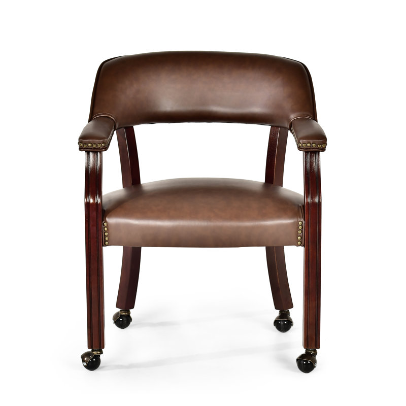 Alandria 18'' H Upholstered Side Chair, Brown