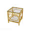 Table d'appoint carrée en or 19,7 po avec plateau en verre trempé et tablette de rangement, table de bout glamour de luxe avec structure en métal pour le salon, la chambre à coucher, le canapé, la table d'appoint pour petit espace-133335214