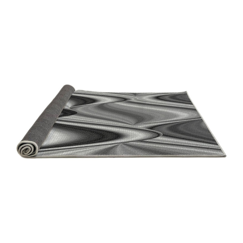 Tapis à motifs gris / noir, Rond 8 pi